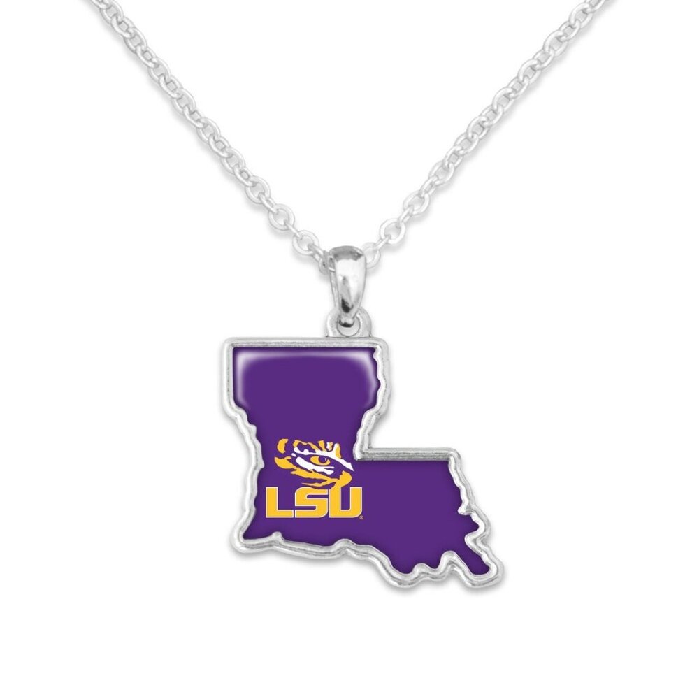LSU Tigers State of Mine Necklace - Louisiana State University Jewelry